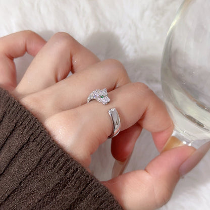 [Cadisa] PANTHERE HALF DIAMOND SMALL RING