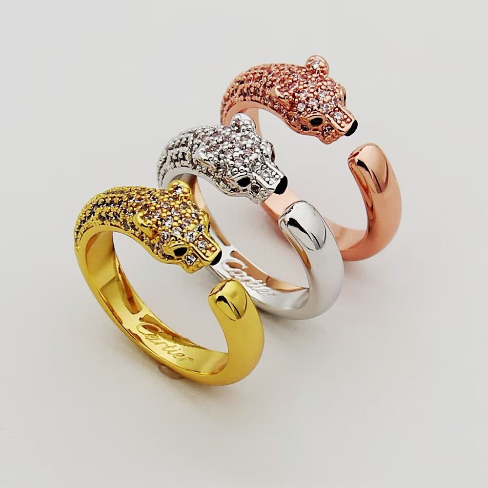 [Cadisa] PANTHERE HALF DIAMOND SMALL RING