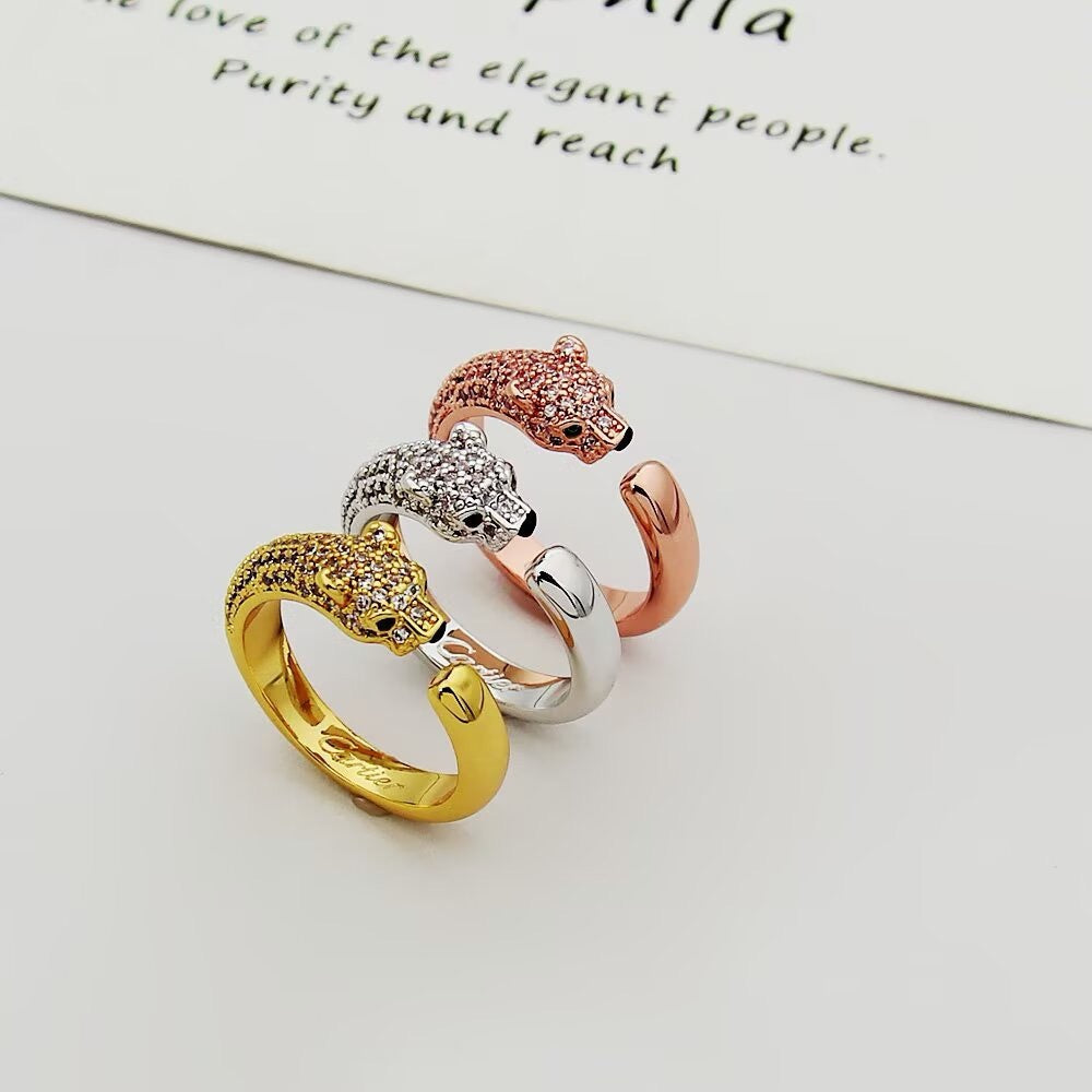 [Cadisa] PANTHERE HALF DIAMOND SMALL RING