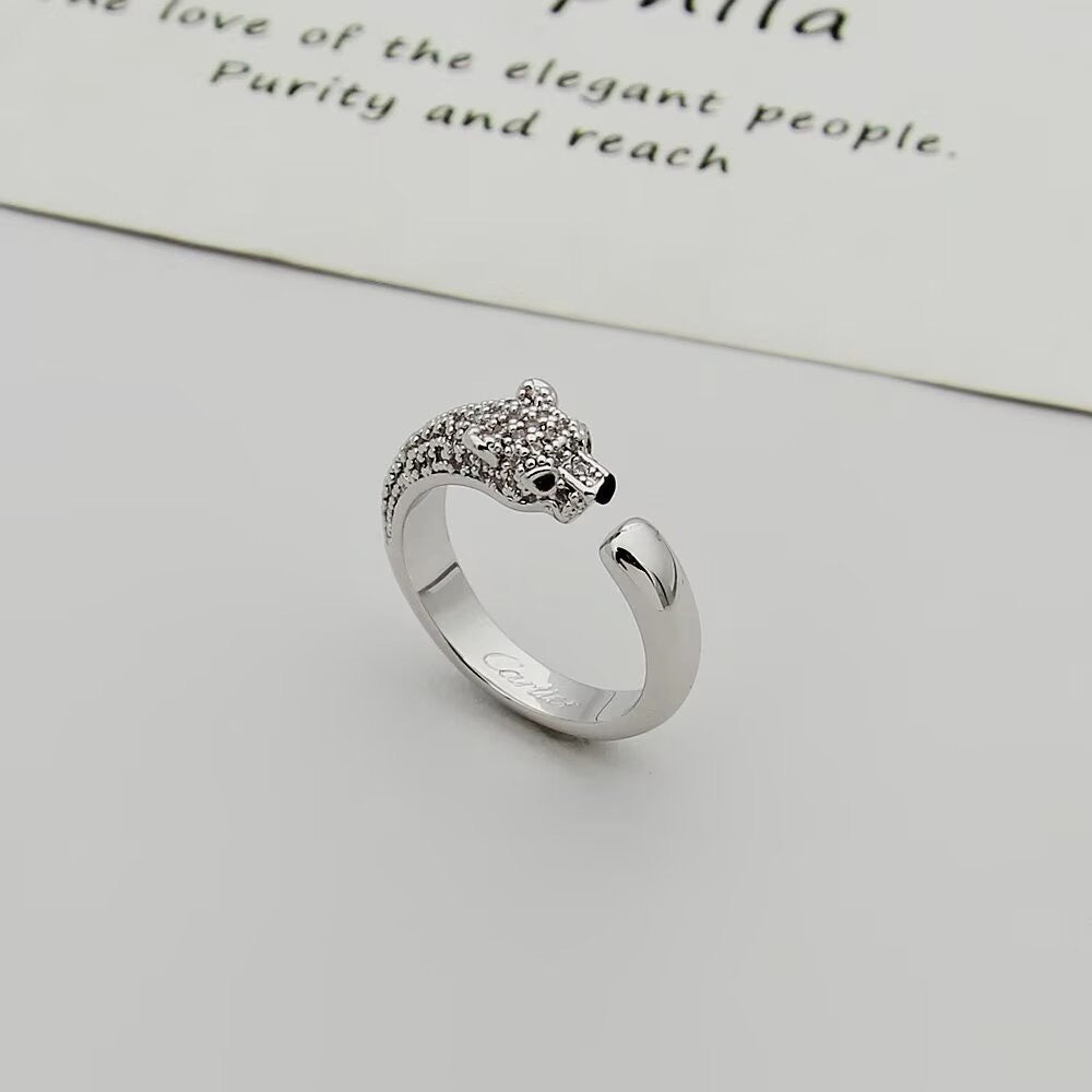[Cadisa] PANTHERE HALF DIAMOND SMALL RING