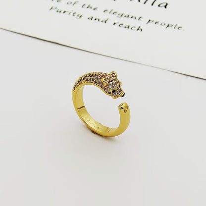 [Cadisa] PANTHERE HALF DIAMOND SMALL RING