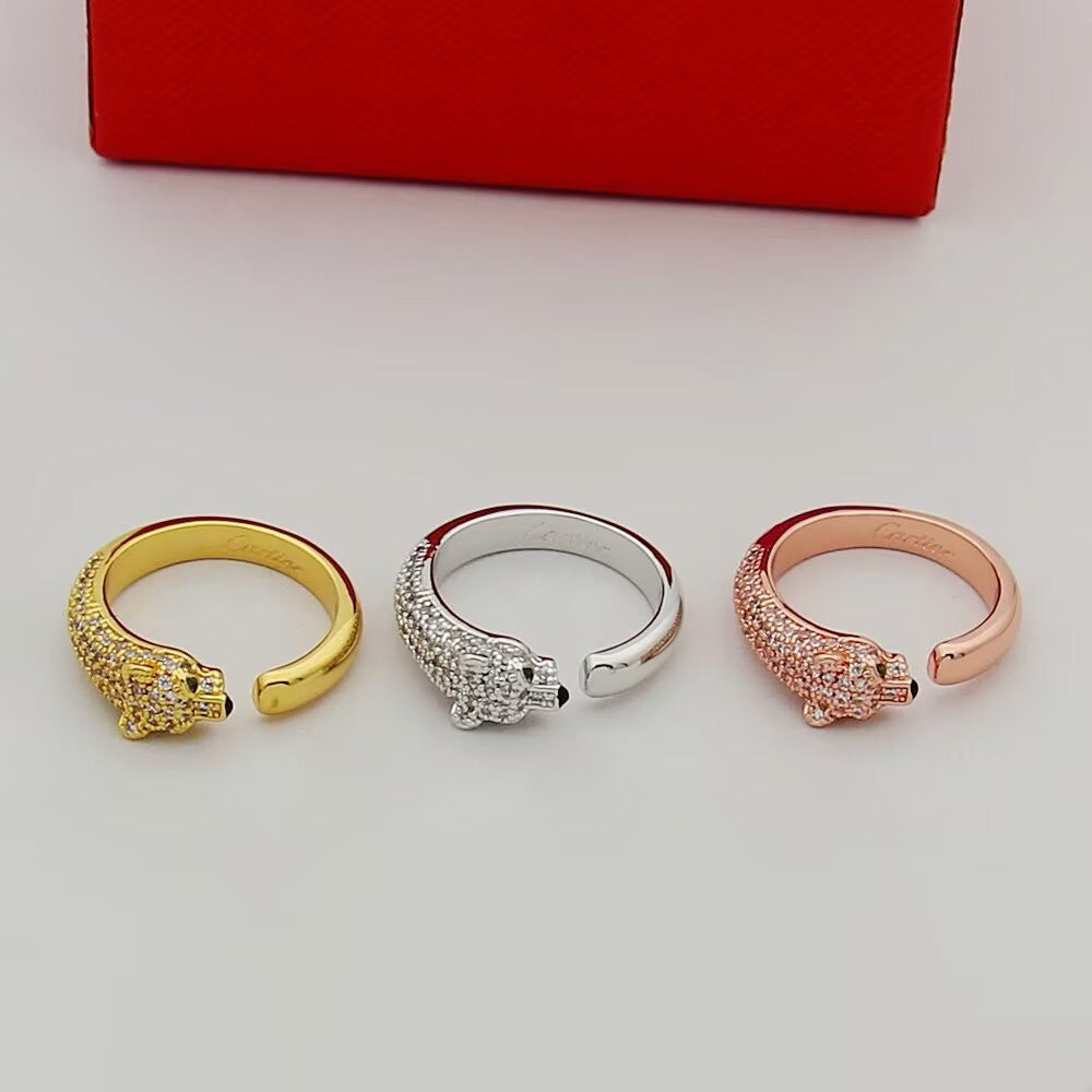 [Cadisa] PANTHERE HALF DIAMOND SMALL RING