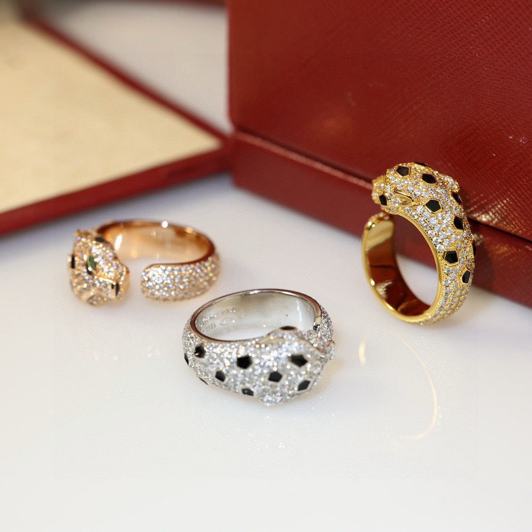 [Cadisa] PANTHERE SPOTTED FULL DIAMOND MEDIUM RING