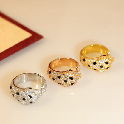 [Cadisa] PANTHERE SPOTTED FULL DIAMOND MEDIUM RING