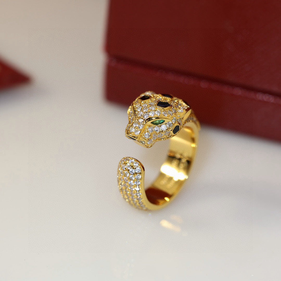 [Cadisa] PANTHERE SPOTTED FULL DIAMOND MEDIUM RING