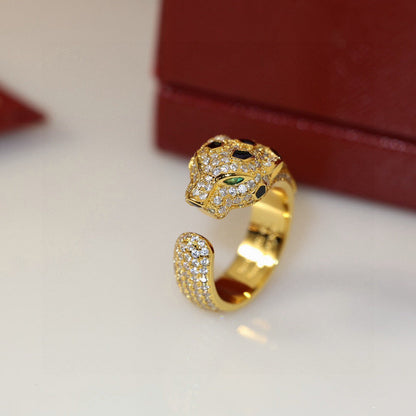 [Cadisa] PANTHERE SPOTTED FULL DIAMOND MEDIUM RING