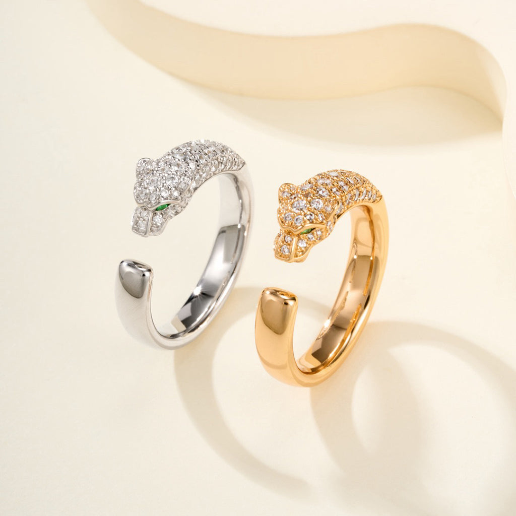 [Cadisa] PANTHERE HALF DIAMOND SMALL RING