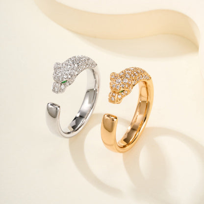 [Cadisa] PANTHERE HALF DIAMOND SMALL RING