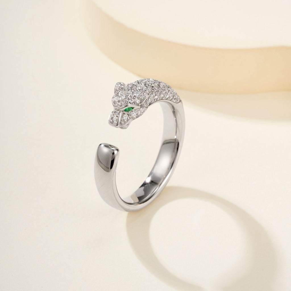[Cadisa] PANTHERE HALF DIAMOND SMALL RING