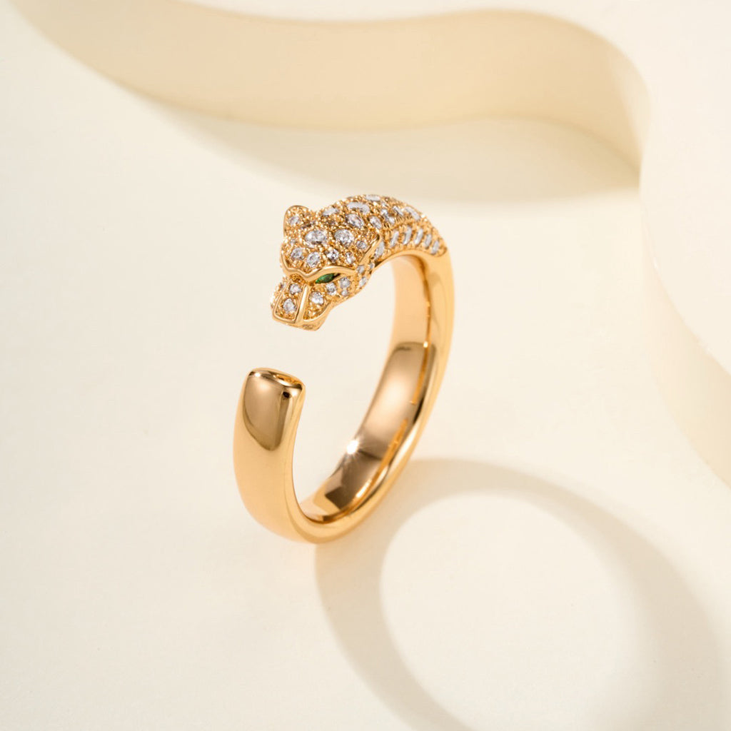 [Cadisa] PANTHERE HALF DIAMOND SMALL RING