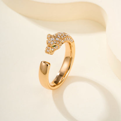 [Cadisa] PANTHERE HALF DIAMOND SMALL RING