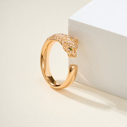 [Cadisa] PANTHERE HALF DIAMOND SMALL RING