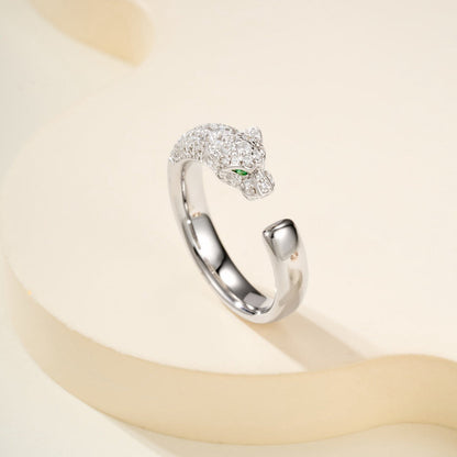 [Cadisa] PANTHERE HALF DIAMOND SMALL RING