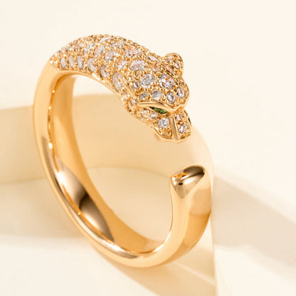 [Cadisa] PANTHERE HALF DIAMOND SMALL RING