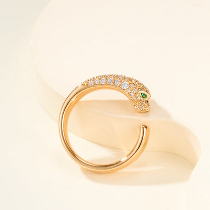[Cadisa] PANTHERE HALF DIAMOND SMALL RING