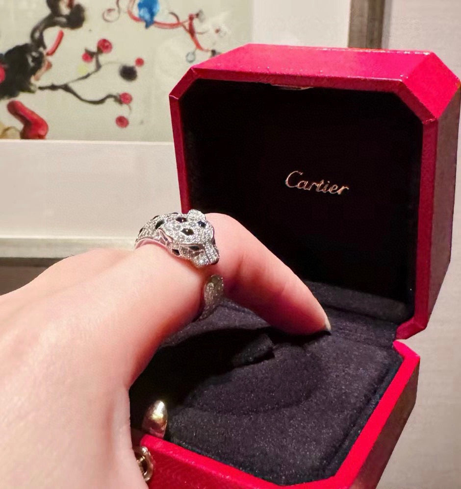 [Cadisa] PANTHERE SPOTTED FULL DIAMOND MEDIUM RING