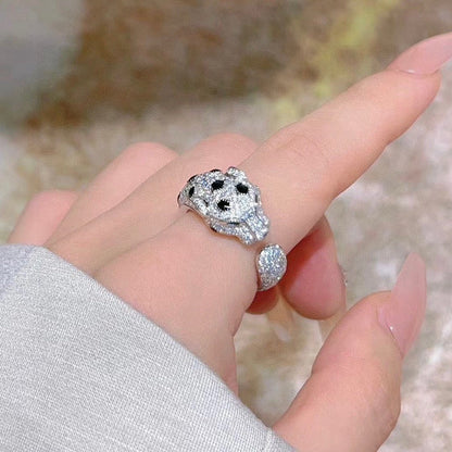 [Cadisa] PANTHERE SPOTTED FULL DIAMOND MEDIUM RING