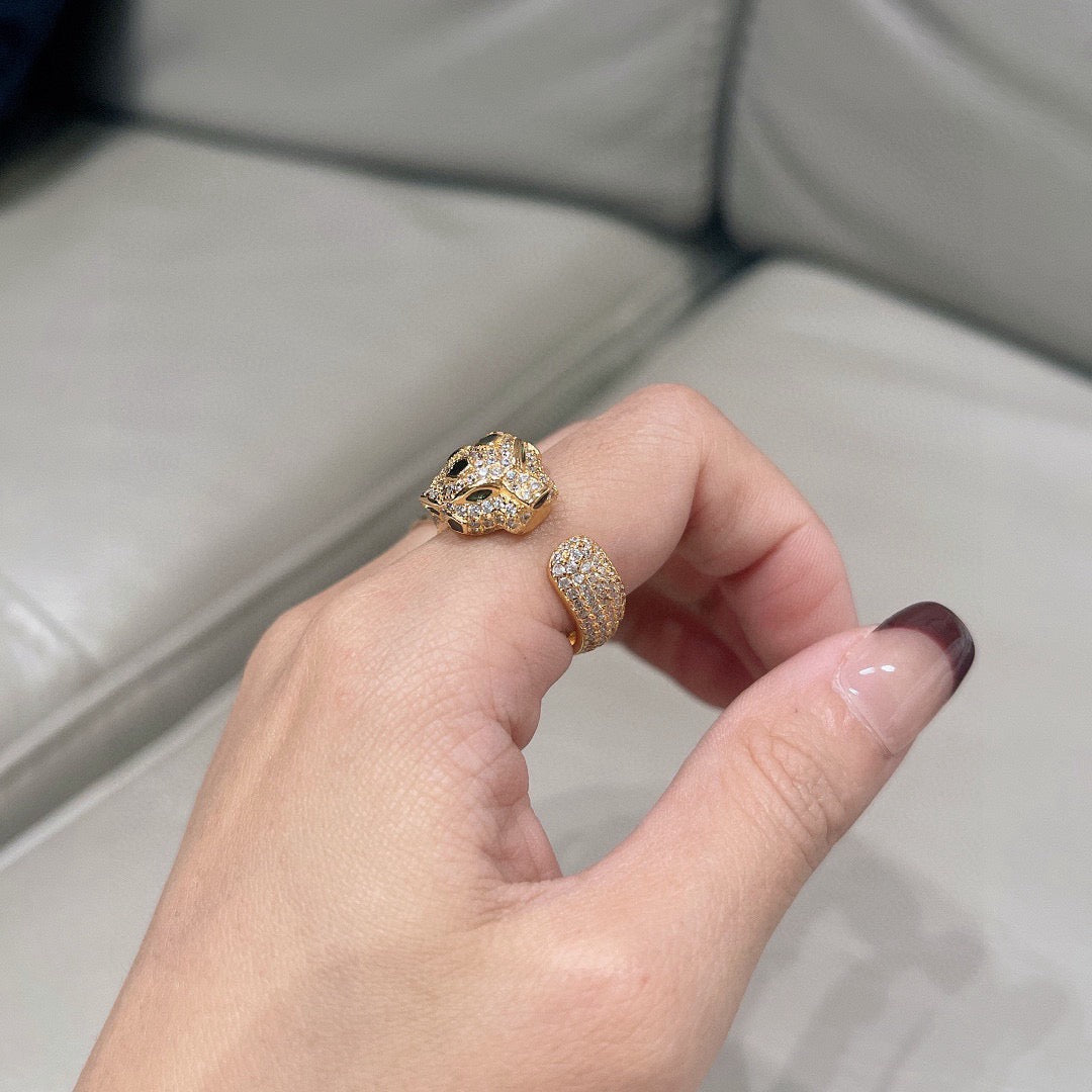 [Cadisa] PANTHERE SPOTTED FULL DIAMOND MEDIUM RING