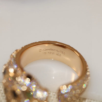 [Cadisa] PANTHERE SPOTTED FULL DIAMOND MEDIUM RING