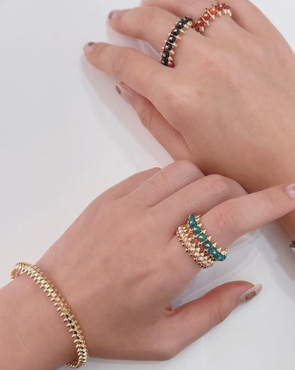[Cadisa] CLASH 7.9MM AGATE CHALCEDONY RING