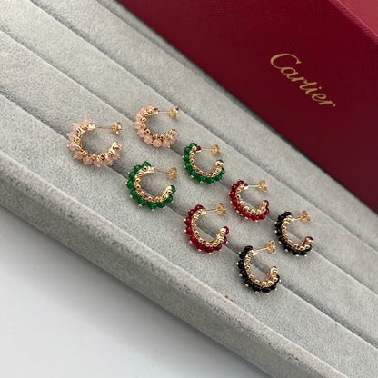 [Cadisa] CLASH 7.9MM AGATE CHALCEDONY EARRINGS