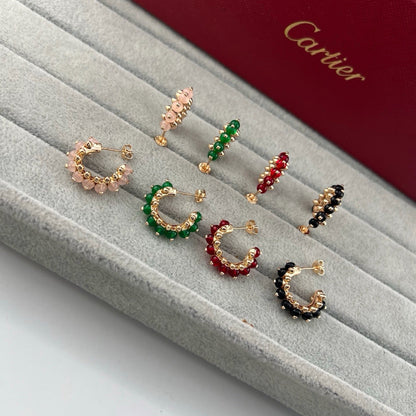 [Cadisa] CLASH 7.9MM AGATE CHALCEDONY EARRINGS