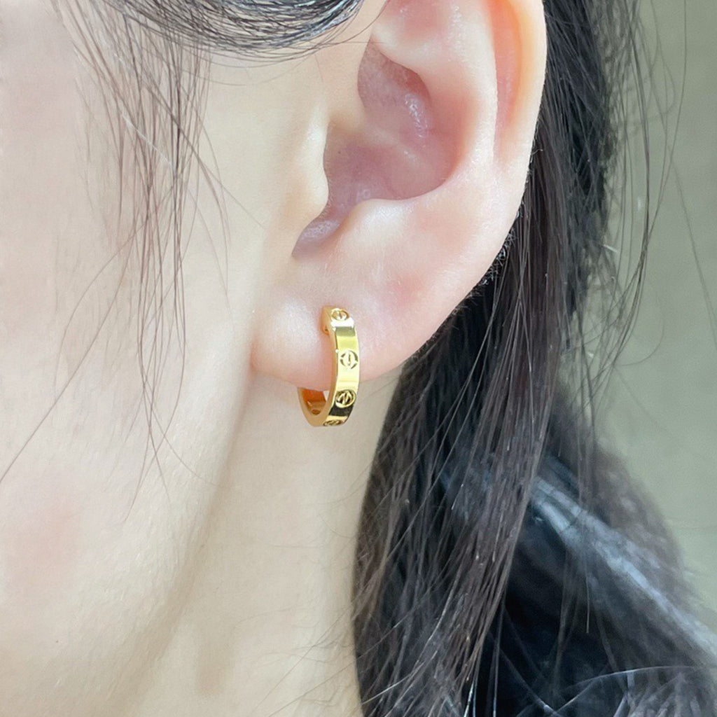[Cadisa] LOVE EARRINGS 2.65 MM NO DIAMOND SMALL