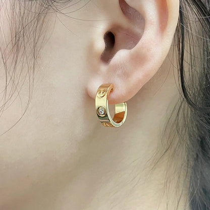 [Cadisa] LOVE EARRINGS 5.7MM 2 DIAMONDS