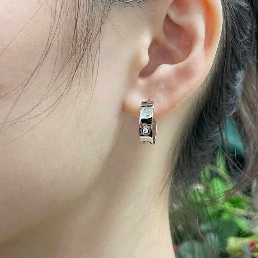 [Cadisa] LOVE EARRINGS 5.7MM 2 DIAMONDS