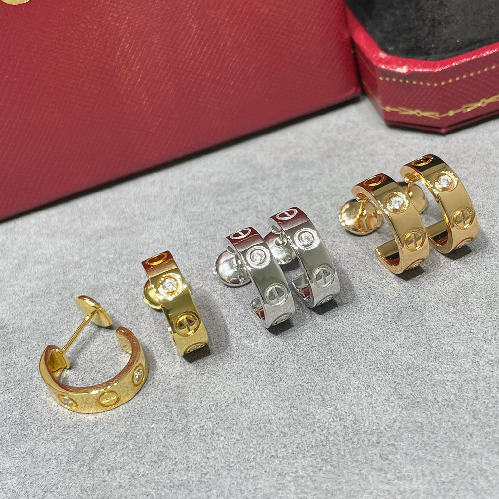 [Cadisa] LOVE EARRINGS 5.7MM 2 DIAMONDS