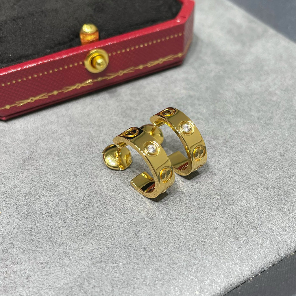 [Cadisa] LOVE EARRINGS 5.7MM 2 DIAMONDS