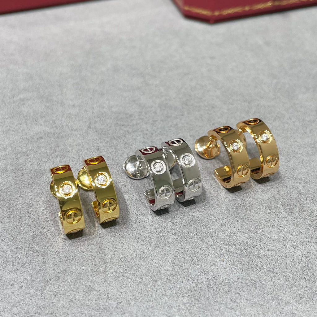 [Cadisa] LOVE EARRINGS 5.7MM 2 DIAMONDS