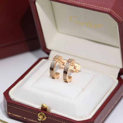 [Cadisa] LOVE 5.5MM DIAMOND PAVED EARRINGS