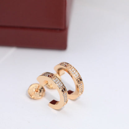[Cadisa] LOVE 5.5MM DIAMOND PAVED EARRINGS