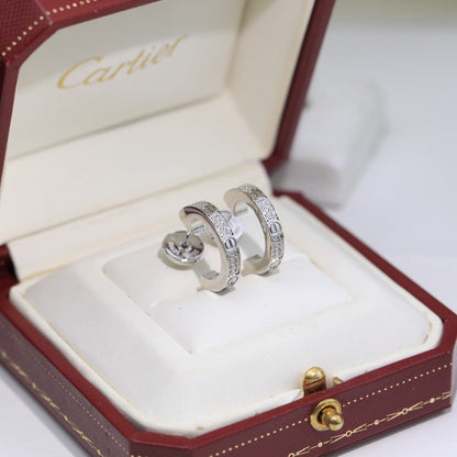 [Cadisa] LOVE 5.5MM DIAMOND PAVED EARRINGS