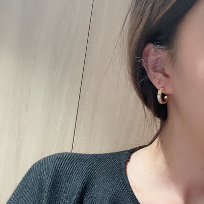 [Cadisa] LOVE 5.5MM DIAMOND PAVED EARRINGS