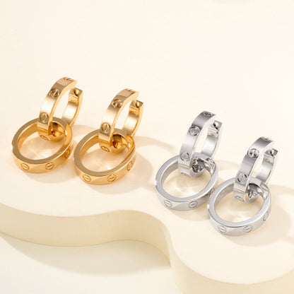 [Cadisa] LOVE 3.3MM DANGLE EARRINGS
