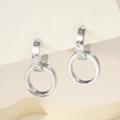 [Cadisa] LOVE 3.3MM DANGLE EARRINGS