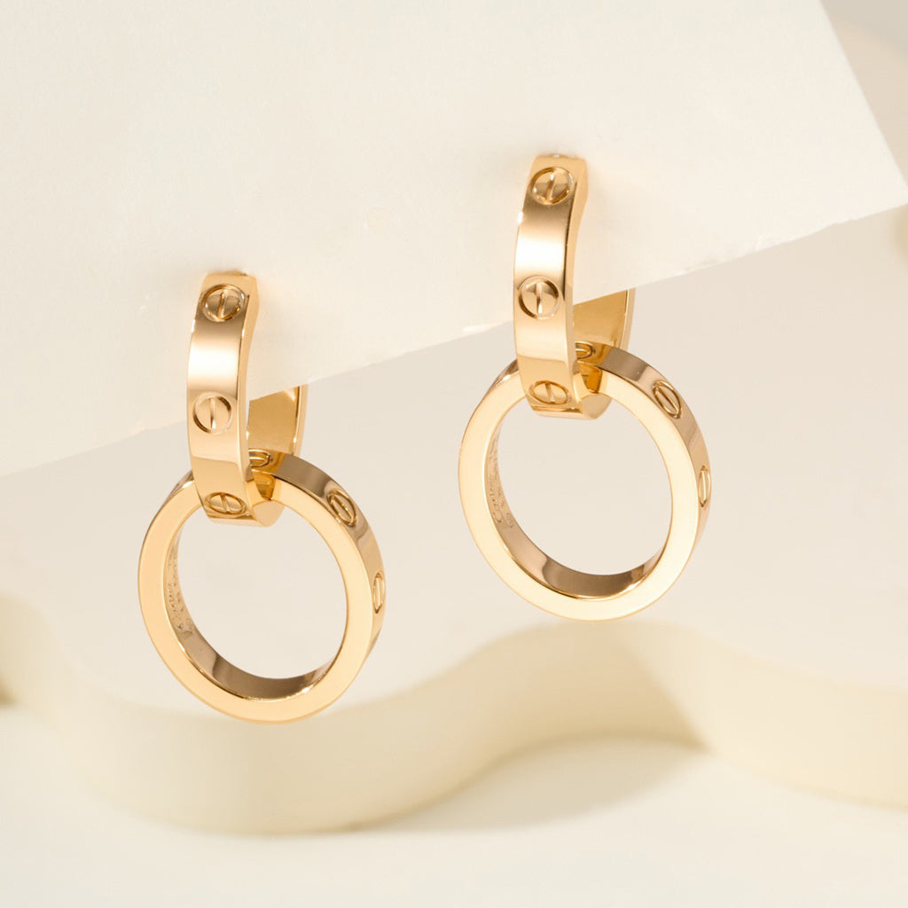 [Cadisa] LOVE 3.3MM DANGLE EARRINGS