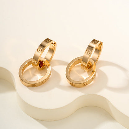 [Cadisa] LOVE 3.3MM DANGLE EARRINGS