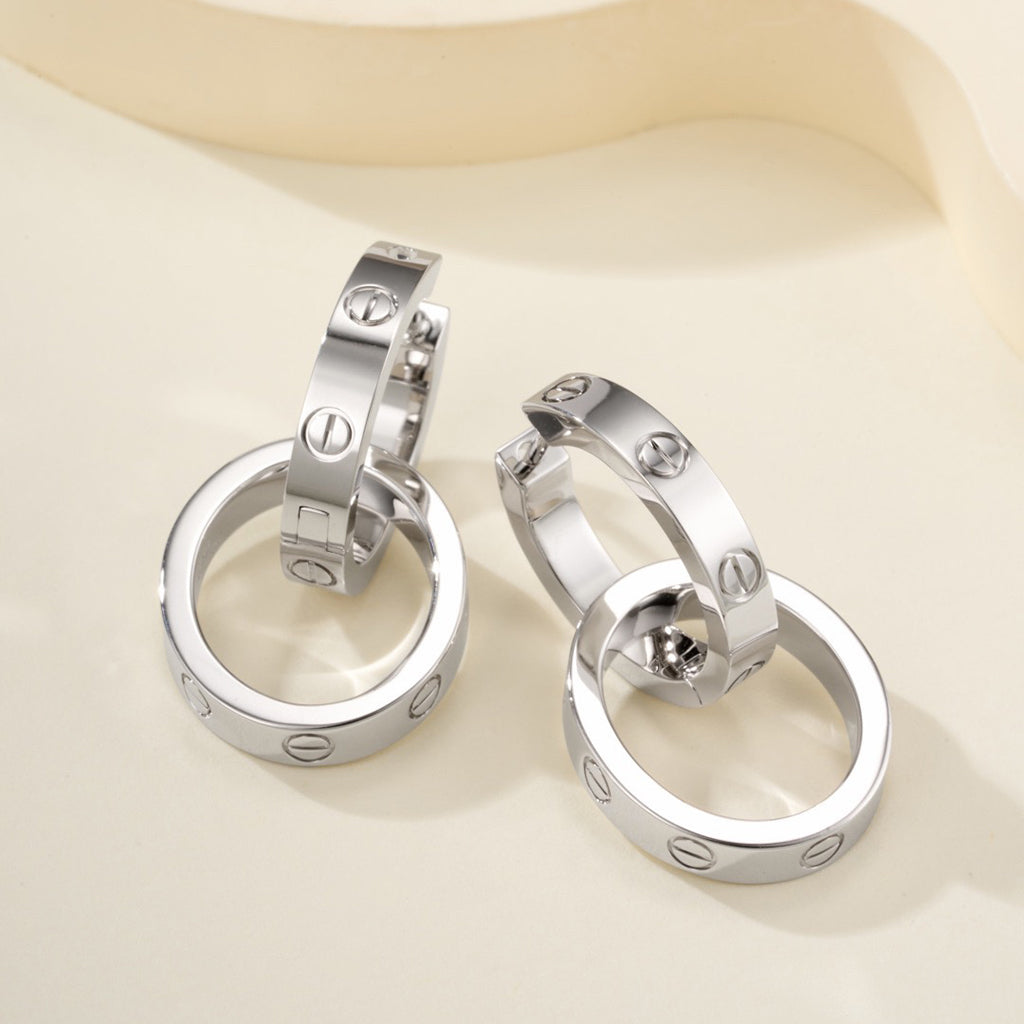 [Cadisa] LOVE 3.3MM DANGLE EARRINGS