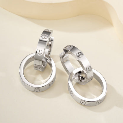 [Cadisa] LOVE 3.3MM DANGLE EARRINGS