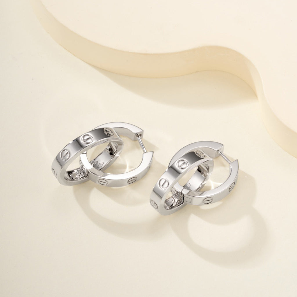 [Cadisa] LOVE 3.3MM DANGLE EARRINGS
