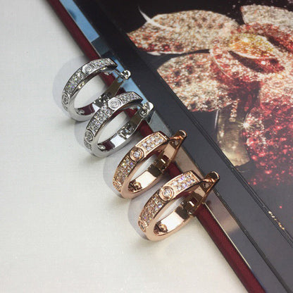 [Cadisa] LOVE 5.5MM DIAMOND PAVED EARRINGS