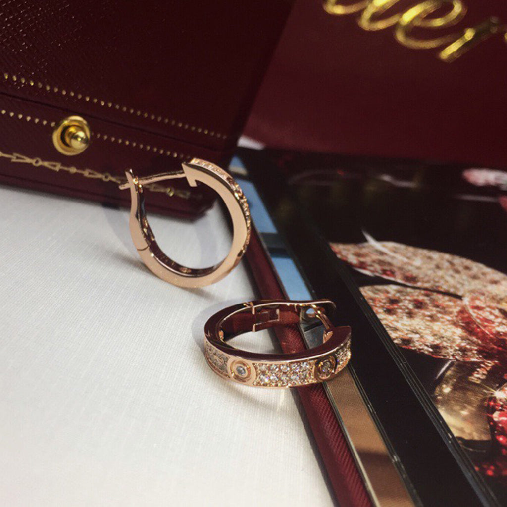 [Cadisa] LOVE 5.5MM DIAMOND PAVED EARRINGS