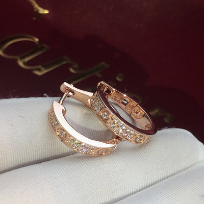 [Cadisa] LOVE 5.5MM DIAMOND PAVED EARRINGS