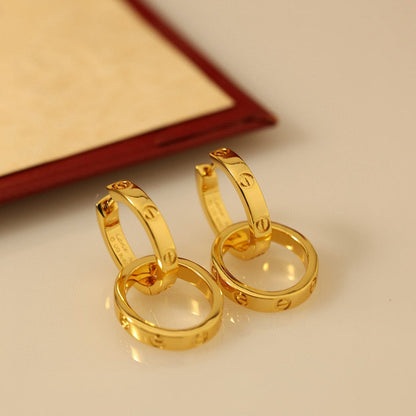 [Cadisa] LOVE 3.3MM DANGLE EARRINGS