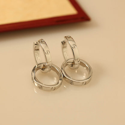 [Cadisa] LOVE 3.3MM DANGLE EARRINGS