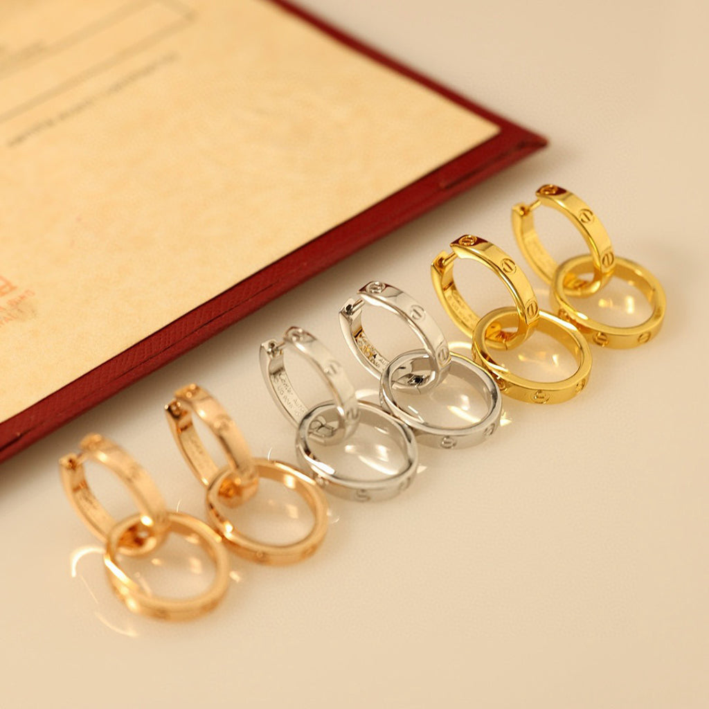 [Cadisa] LOVE 3.3MM DANGLE EARRINGS