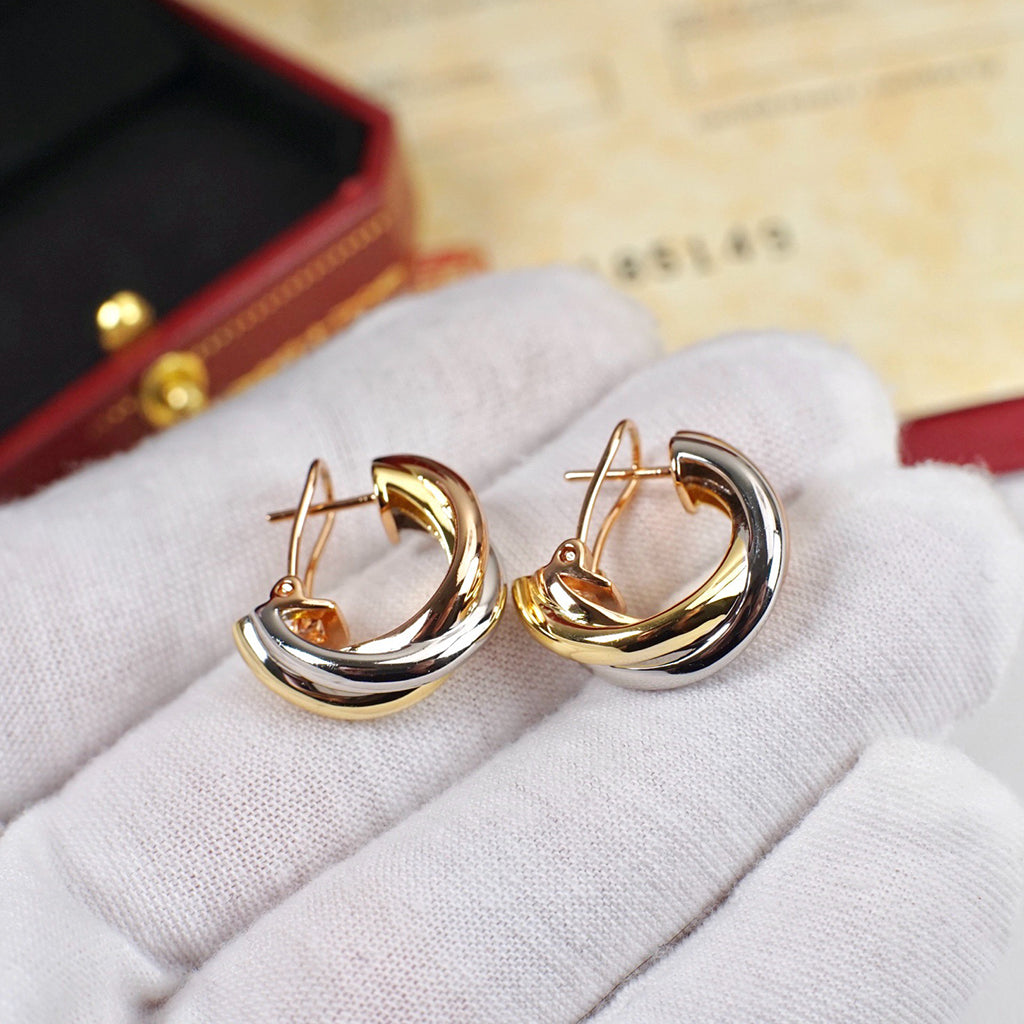 [Cadisa] TRINITY ON DIAMOND CLASSIC EARRINGS